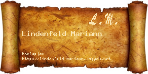 Lindenfeld Mariann névjegykártya