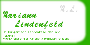 mariann lindenfeld business card
